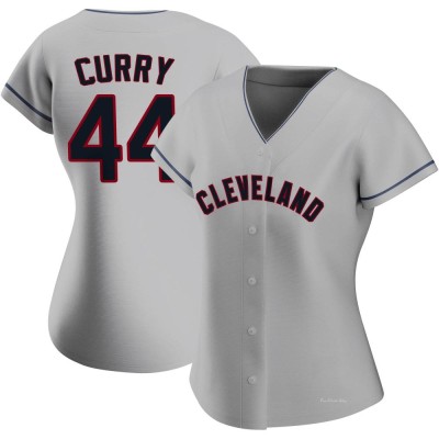 Women's Xzavion Curry Cleveland Guardians Authentic Gray Road Jersey