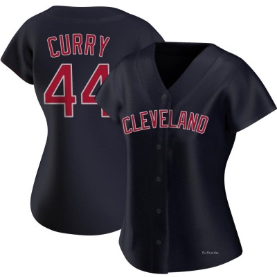 Women's Xzavion Curry Cleveland Guardians Authentic Navy Alternate Jersey