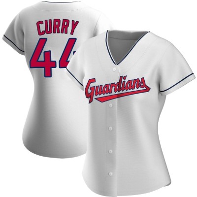 Women's Xzavion Curry Cleveland Guardians Authentic White Home Jersey