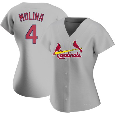 Women's Yadier Molina St. Louis Cardinals Authentic Gray Road Jersey