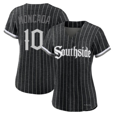 Women's Yoan Moncada Chicago White Sox Authentic Black 2021 City Connect Jersey