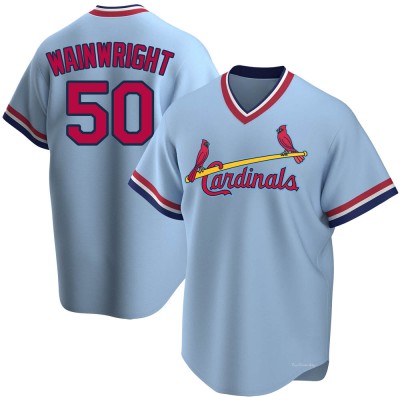 Youth Adam Wainwright St. Louis Cardinals Replica Light Blue Road Cooperstown Collection Jersey