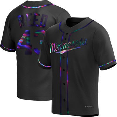 Youth Addison Reed Minnesota Twins Replica Black Holographic Alternate Jersey