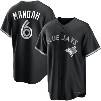 Youth Alek Manoah Toronto Blue Jays Replica Black/White Jersey