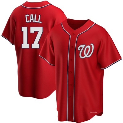 Youth Alex Call Washington Nationals Replica Red Alternate Jersey