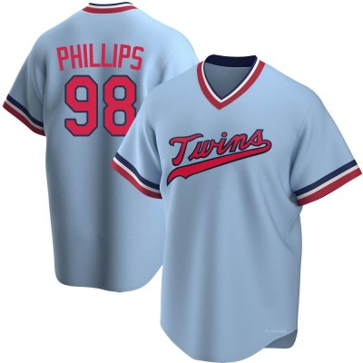 Youth Alex Phillips Minnesota Twins Replica Light Blue Road Cooperstown Collection Jersey