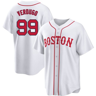 Youth Alex Verdugo Boston Red Sox Replica White 2021 Patriots' Day Jersey