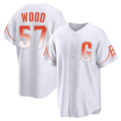 Youth Alex Wood San Francisco Giants Replica White 2021 City Connect Jersey