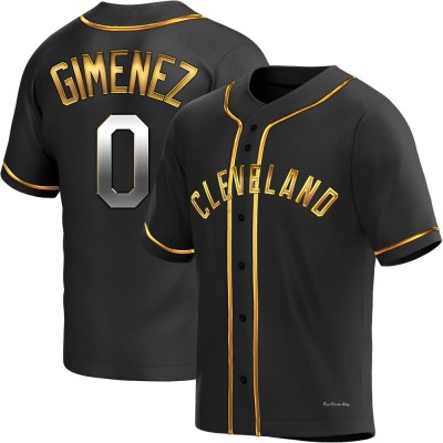 Youth Andres Gimenez Cleveland Guardians Replica Black Golden Alternate Jersey