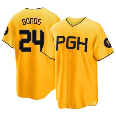 Youth Barry Bonds Pittsburgh Pirates Replica Gold 2023 City Connect Jersey