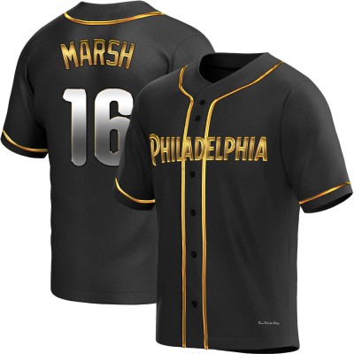 Youth Brandon Marsh Philadelphia Phillies Replica Black Golden Alternate Jersey