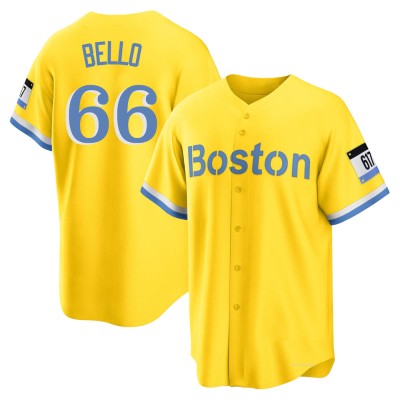 Youth Brayan Bello Boston Red Sox Replica Gold/Light Blue 2021 City Connect Player Jersey