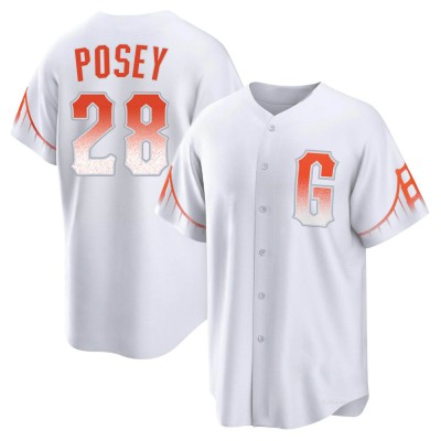 Youth Buster Posey San Francisco Giants Replica White 2021 City Connect Jersey