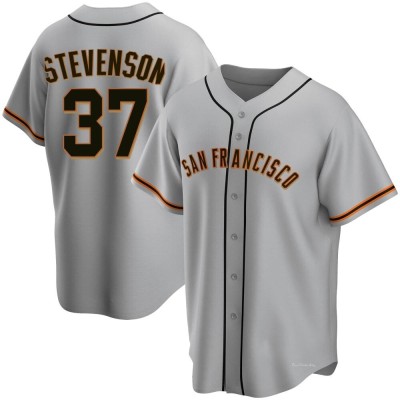 Youth Cal Stevenson San Francisco Giants Replica Gray Road Jersey