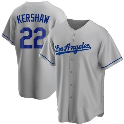 Youth Clayton Kershaw Los Angeles Dodgers Replica Gray Road Jersey