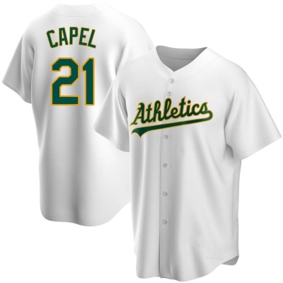 Youth Conner Capel Oakland Athletics Replica White Home Jersey