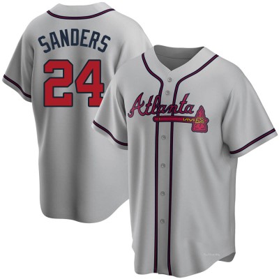 Youth Deion Sanders Atlanta Braves Replica Gray Road Jersey