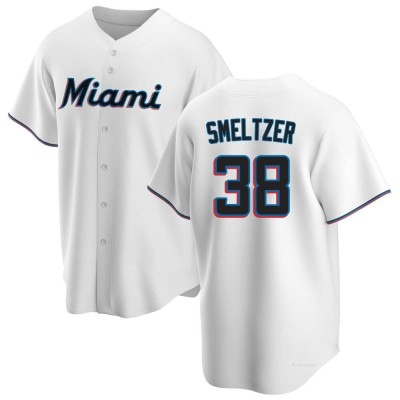 Youth Devin Smeltzer Miami Marlins Replica White Home Jersey