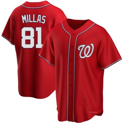 Youth Drew Millas Washington Nationals Replica Red Alternate Jersey