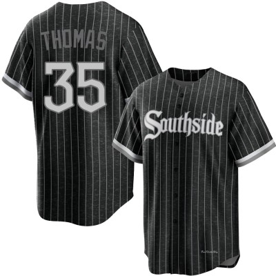 Youth Frank Thomas Chicago White Sox Replica Black 2021 City Connect Jersey