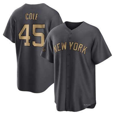 Youth Gerrit Cole New York Yankees Game Charcoal Replica 2022 All-Star Jersey