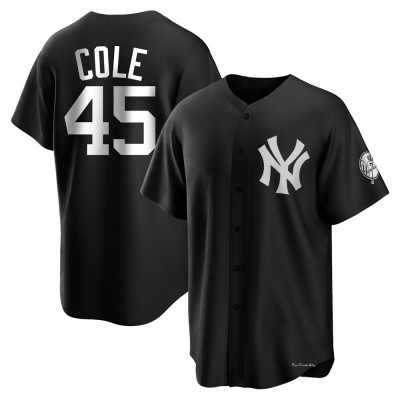 Youth Gerrit Cole New York Yankees Replica Black/White Jersey