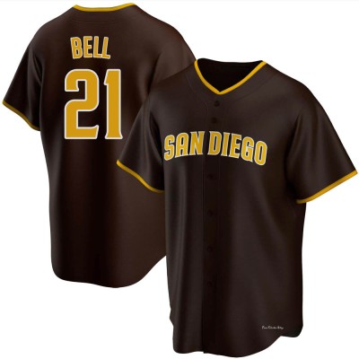 Youth Heath Bell San Diego Padres Replica Brown Road Jersey