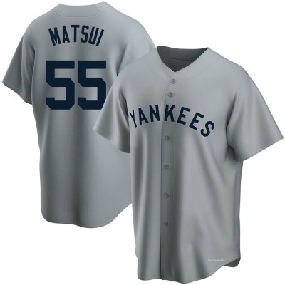 Youth Hideki Matsui New York Yankees Replica Gray Road Cooperstown Collection Jersey