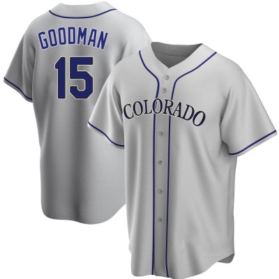 Youth Hunter Goodman Colorado Rockies Replica Gray Road Jersey