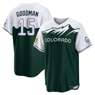 Youth Hunter Goodman Colorado Rockies Replica Green 2022 City Connect Jersey