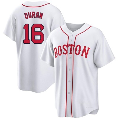 Youth Jarren Duran Boston Red Sox Replica White 2021 Patriots' Day Jersey