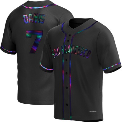 Youth J.D. Davis San Francisco Giants Replica Black Holographic Alternate Jersey