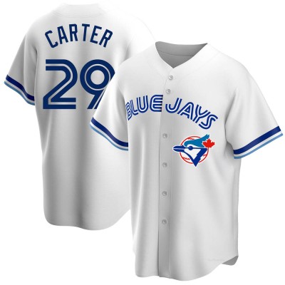 Youth Joe Carter Toronto Blue Jays Replica White Home Cooperstown Collection Jersey