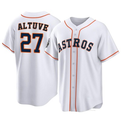 Youth Jose Altuve Houston Astros Replica White 2022 World Series Home Jersey