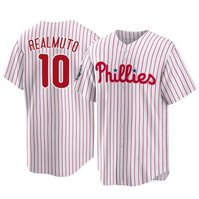 Youth J.T. Realmuto Philadelphia Phillies Replica White 2022 World Series Home Jersey