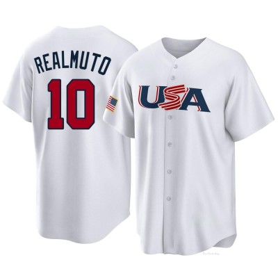 Youth J.T. Realmuto Philadelphia Phillies Replica White USA Baseball 2023 World Baseball Classic Jersey