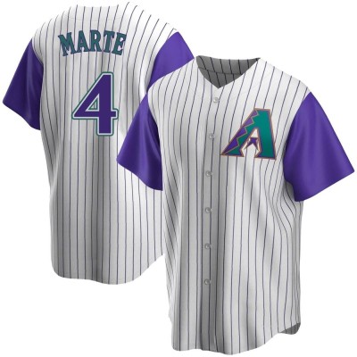 Youth Ketel Marte Arizona Diamondbacks Replica Cream/Purple Alternate Cooperstown Collection Jersey