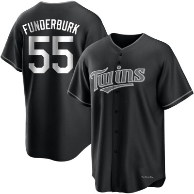 Youth Kody Funderburk Minnesota Twins Replica Black/White Jersey