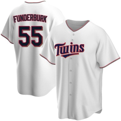 Youth Kody Funderburk Minnesota Twins Replica White Home Jersey