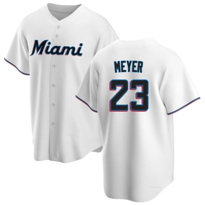 Youth Max Meyer Miami Marlins Replica White Home Jersey