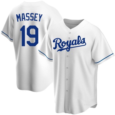 Youth Michael Massey Kansas City Royals Replica White Home Jersey