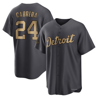 Youth Miguel Cabrera Detroit Tigers Game Charcoal Replica 2022 All-Star Jersey