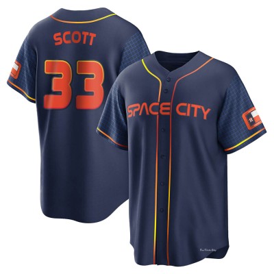 Youth Mike Scott Houston Astros Replica Navy 2022 City Connect Jersey