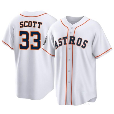 Youth Mike Scott Houston Astros Replica White 2022 World Series Home Jersey