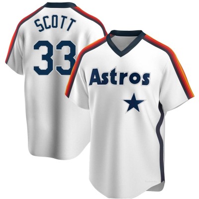 Youth Mike Scott Houston Astros Replica White Home Cooperstown Collection Team Jersey