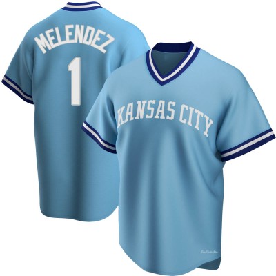 Youth MJ Melendez Kansas City Royals Replica Light Blue Road Cooperstown Collection Jersey