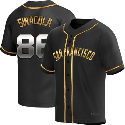 Youth Nicholas Sinacola San Francisco Giants Replica Black Golden Alternate Jersey