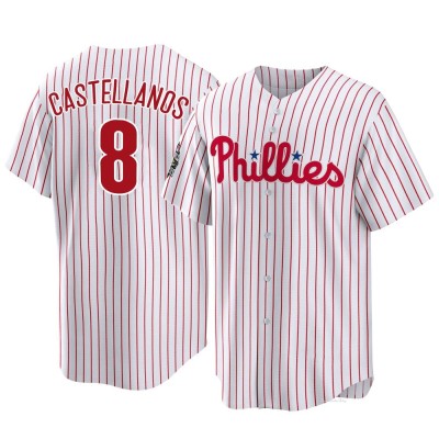 Youth Nick Castellanos Philadelphia Phillies Replica White 2022 World Series Home Jersey