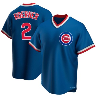 Youth Nico Hoerner Chicago Cubs Replica Royal Road Cooperstown Collection Jersey