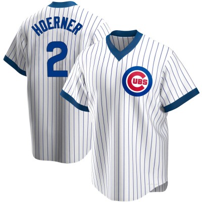 Youth Nico Hoerner Chicago Cubs Replica White Home Cooperstown Collection Jersey